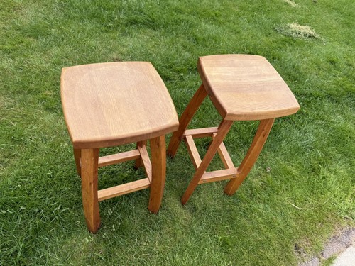 Solid oak bar kitchen stools - oak,