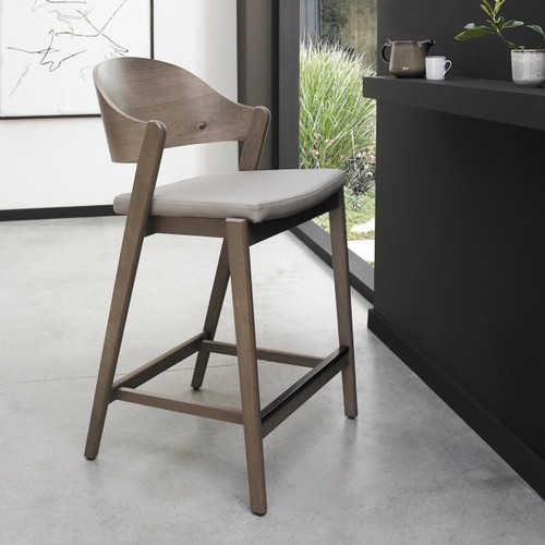 Astra grey oiled oak bar - oiled, stool