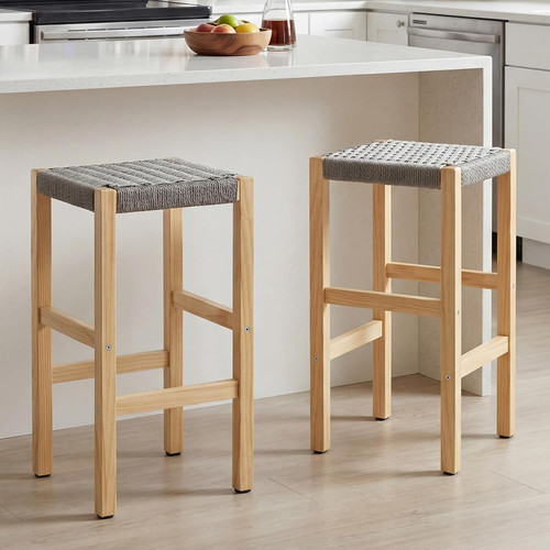Wood bar stools set - of, 2