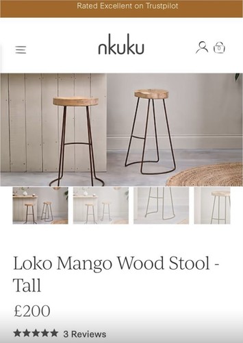 Wooden bar stools - 4x,