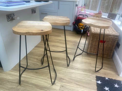 Wooden topped bar stools - topped,