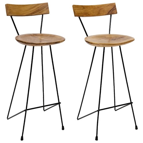 Vidaxl solid teak wood bar - vidaxl, 2x